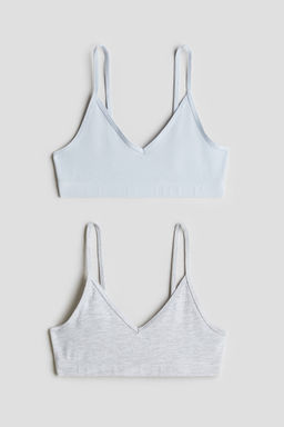 H&M - Girls 2-Pack V-Neck Crop Tops
