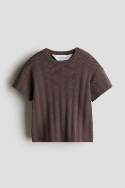 H&M - Boys Brown Rib-Knit T-Shirt