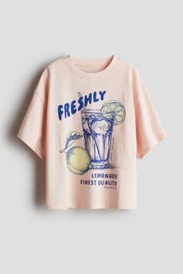 H&M - Girls Pink Oversized Cotton T-Shirt