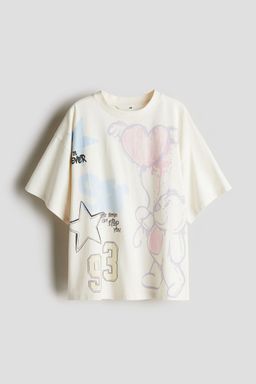 H&M - Girls Pink Oversized Cotton T-Shirt