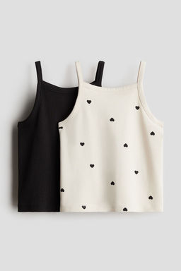 H&M - Girls 2-Pack Cotton Strappy Tops