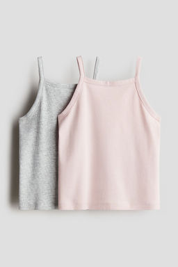 H&M - Girls 2-Pack Cotton Strappy Tops