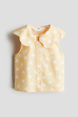 H&M - Girls Yellow Collared Cotton Blouse