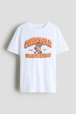 H&M - Boys Grey Print-Motif Cotton T-Shirt