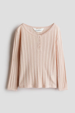 H&M - Girls Beige Pointelle-Knit Top
