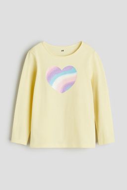H&M - Girls White Printed Jersey Top