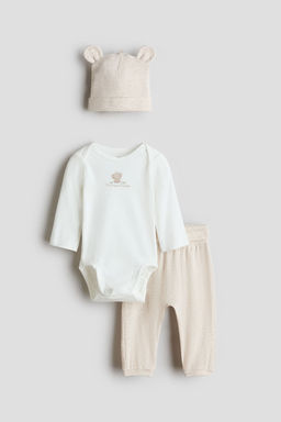 H&M - Boys|Girls 3-Piece Cotton Jersey Set