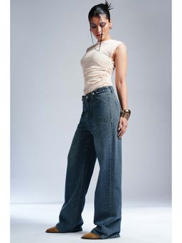 FREAKINS - Astral Blue Straight Fit Adjustable Jeans