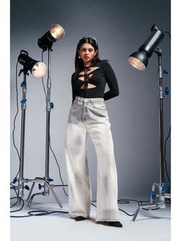 FREAKINS - Grey Havoc Wide Leg Jeans