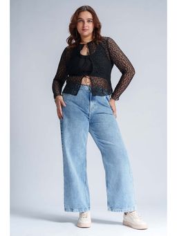 FREAKINS - Skyward Blue Curve Straight Fit Jeans