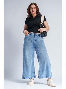 FREAKINS - Light Azure 90's Curve Wide Flare Jeans