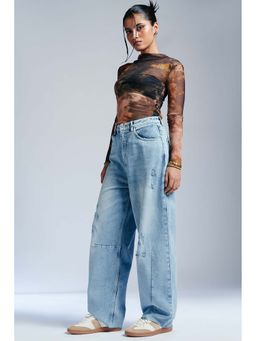 FREAKINS - Dewdrop Blue Balloon Fit Jeans