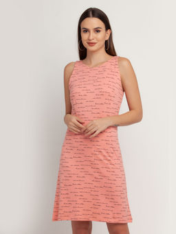 Zink London - Womens Pink Printed Dress