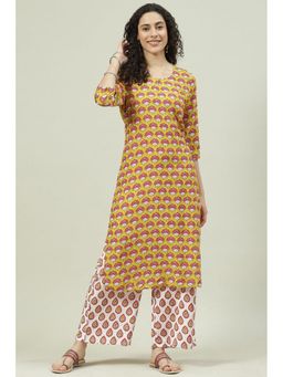 Rangriti - Lime Green Viscose Straight Suit (Set of 2)