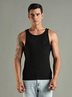 Tommy Hilfiger - Solid Slim Fit Cotton Black Vest