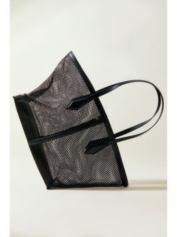 H&M - Women Black Net Shopper Tote Bag