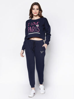 Sera - Navy Blue Solid Co-ord Set