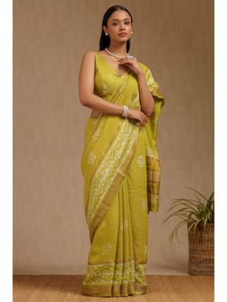 Soch - Green Art Silk Woven Saree with Unstitched Blouse Piece