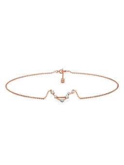 Candere by Kalyan Jewellers - Libra 14K Rose Gold and Diamond Anklet for Women