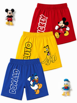 Kuchipoo - Disney Boys Regular Fit Cotton Shorts (Pack of 3)