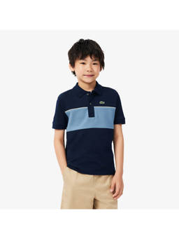 Lacoste - Contrast Band Petit Pique Blue Polo T-Shirt