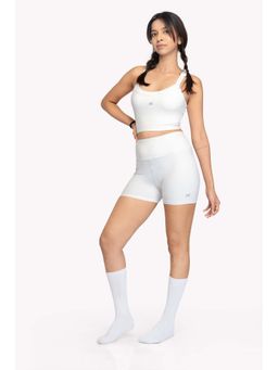 EVOLUCION - Women White Chisel Active Shorts Set