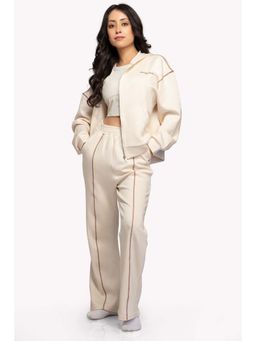 EVOLUCION - Women Cream Relaxed Jacket & Trackpant