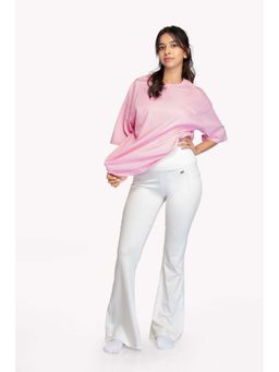 EVOLUCION - Women White Effortless Boot Cut Sweatpant
