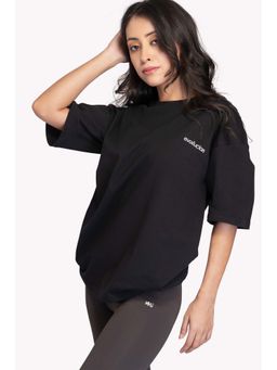 EVOLUCION - Women Black Easefit Oversize T-Shirt