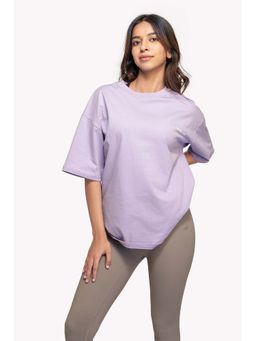 EVOLUCION - Women Lavender Easefit Oversize T-Shirt