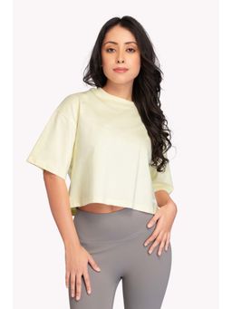 EVOLUCION - Women Yellow Athletic Crop T-Shirt