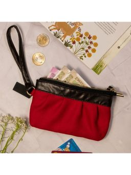 Visual Echoes - Passionate Red Color Burst Wristlet Pouch