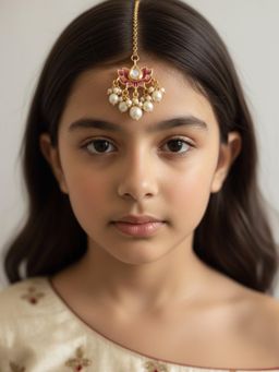 Choko - Red Kundan Fashion Maangtikaa (3-12 Years)