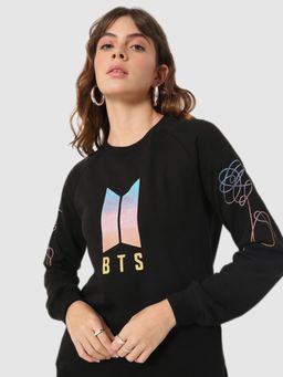 Bewakoof - Women's Black BTS Typography Sweatshirt