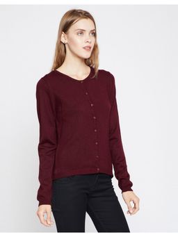 Madame - Women Mehroon Cardigans