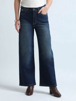 U.S. POLO ASSN. - Women Wide Leg Fit Navy Blue Jeans