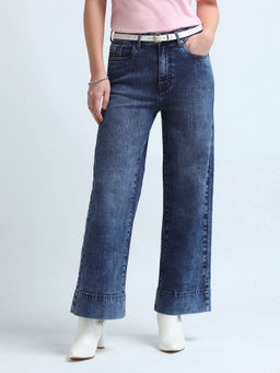 U.S. POLO ASSN. - Women Wide Leg Fit Navy Blue Jeans