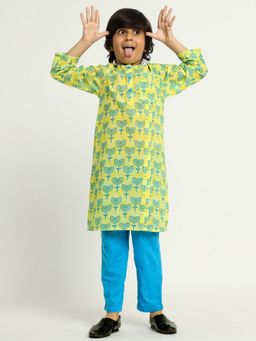 Somersault - Blue Flower Kurta & Pyjama (Set of 2)