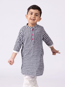 Somersault - Black Gingham Kurta