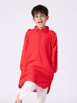 Somersault - Red Hibiscus Kurta