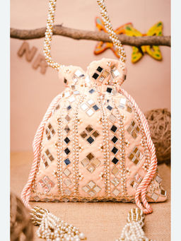 NR by Nidhi Rathi - Embellished Peach Batuas And Potlis