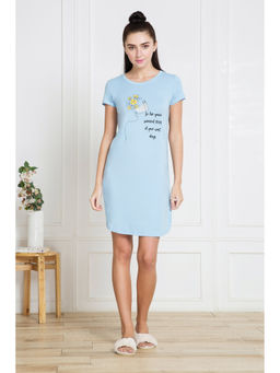 Van Heusen Woman Lingerie and Athleisure - Round Neck & Short Sleeve Lounge T-Shirt - Blue