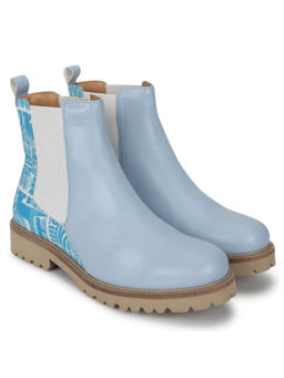 Yoho - Women Printed Stylish Comfortable Lightweight Chelsea Boots Blue
