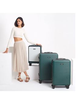 Assembly - Premium Hardsided Luggage Set of 3 - Checkin (24, 28 inch) & Cabin (20 inch) Trolley- GreenWhite