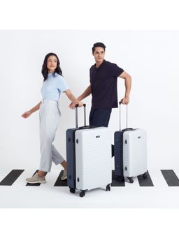 Assembly - Hard Luggage Set of 2 Medium Check - in & Cabin Trolley - Blue & White