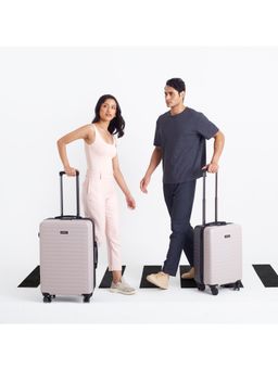 Assembly - Hard Luggage Set of 2 Medium Check - in & Cabin Trolley - Ivory & Grey