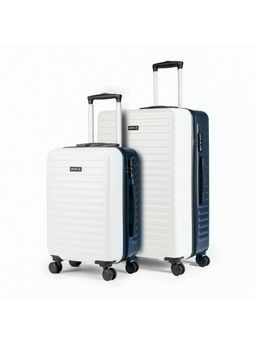 Assembly - Large Check-in Luggage & Cabin Trolley Set of 2-Two Tone-Blue White