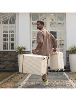 Assembly - Luggage Set of 2 - Premium Cabin (20 inch) & Check-in Trolley (24 inch)- Wide Handle - Moon White