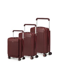 Assembly - Luggage Set of 3 - Premium Cabin & Check-in Trolley Bags - Wide Handle & Noise-Free Wheels - Red