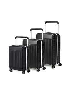 Assembly - Luggage Set of 3 - Premium Cabin & Checkin Trolley Bags - Wide Handle & Noise-Free Wheels - Black